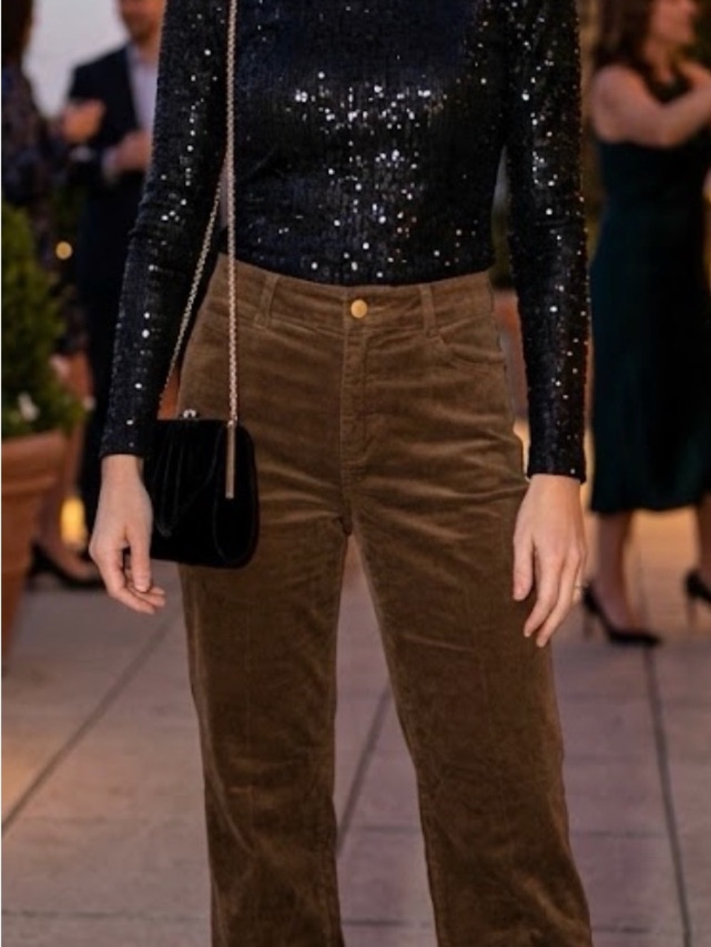 Talbots Olive Brown Corduroy Wide-Leg Pants